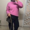 Pull oversize femme – rose doux et lumineux