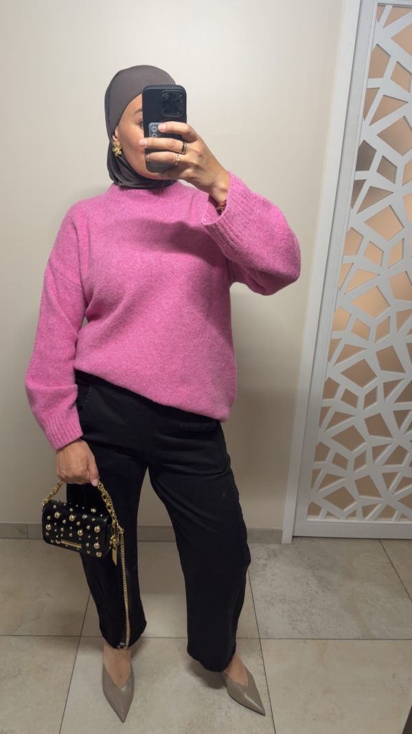Pull oversize femme – rose doux et lumineux