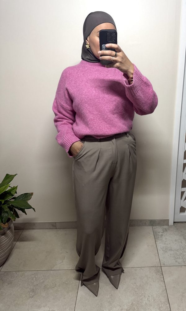Pull oversize femme – rose doux et lumineux