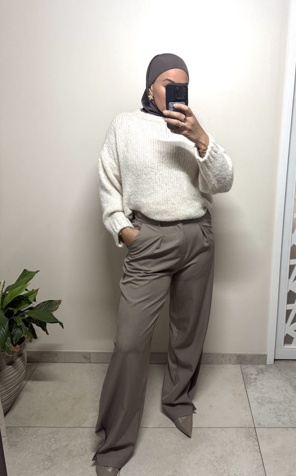 Pull oversize femme – beige doux et lumineux