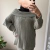 img_4420-2 Ensemble en maille côtelée femme – Pull oversize et jupe longue vert