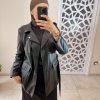 Veste en simili cuir noir – Style biker chic et élégant