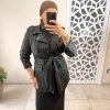 Veste en simili cuir noir – Style biker chic et élégant