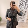Veste en simili cuir noir – Style biker chic et élégant