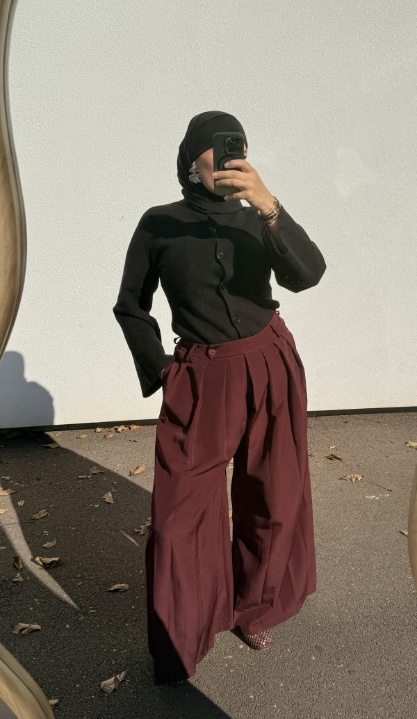 img_6160-4 Pantalon large à pinces – coupe fluide et taille haute bordeaux