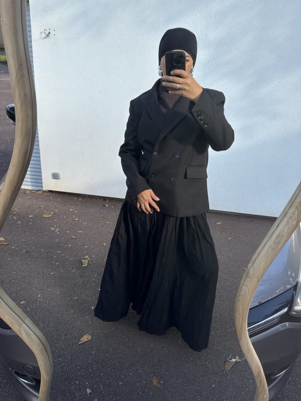Blazer noir à double boutonnage – élégance intemporelle et coupe structurée