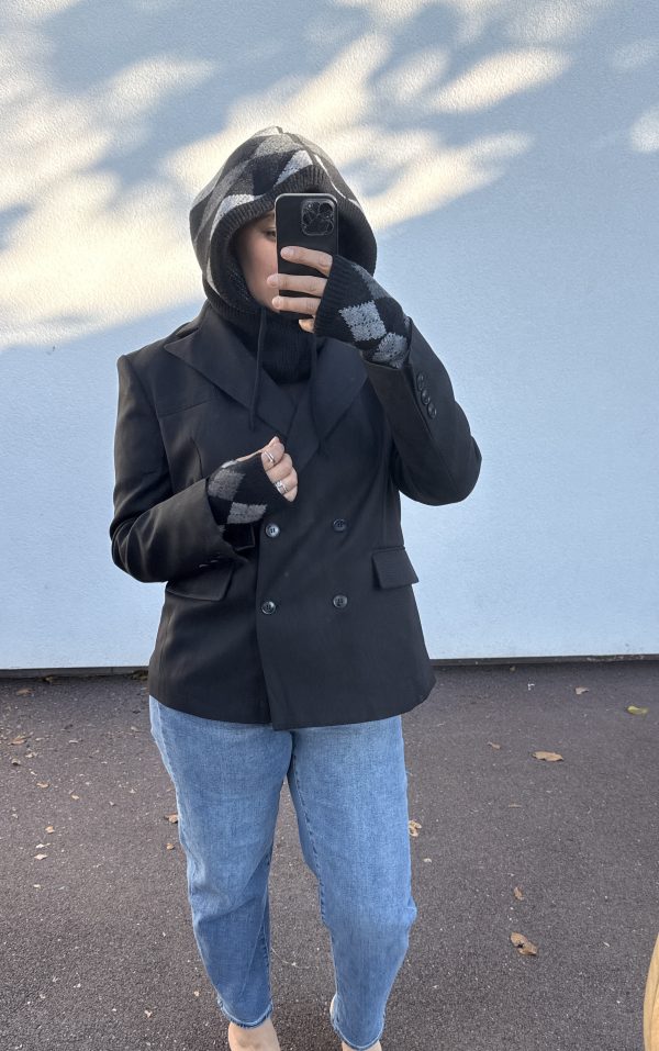 Blazer noir à double boutonnage – élégance intemporelle et coupe structurée