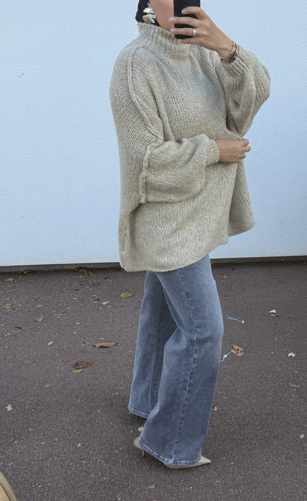 img_6863 Pull oversize à col montant – douceur et style cocooning taupe