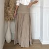 Jupe longue asymétrique fluide – esprit bohème chic beige