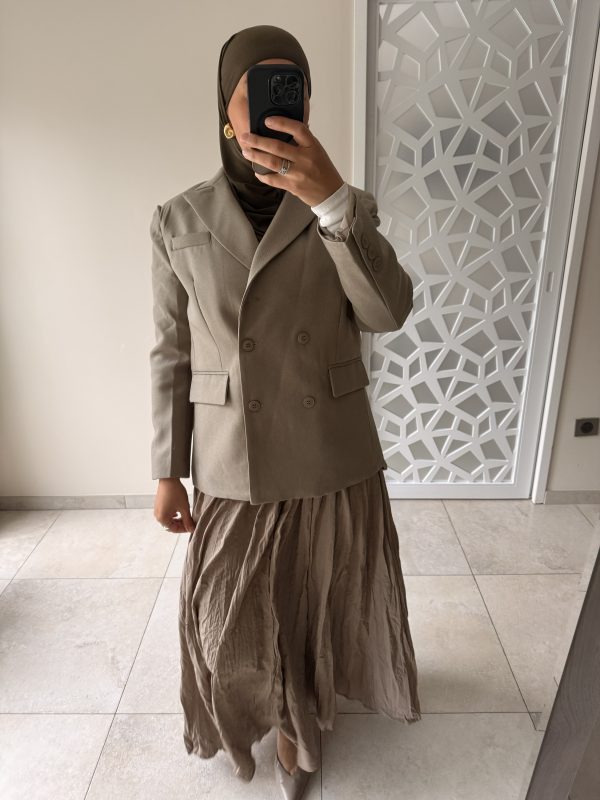 Jupe longue asymétrique fluide – esprit bohème chic beige