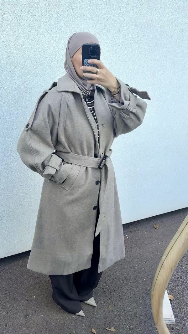 Manteau long taupe