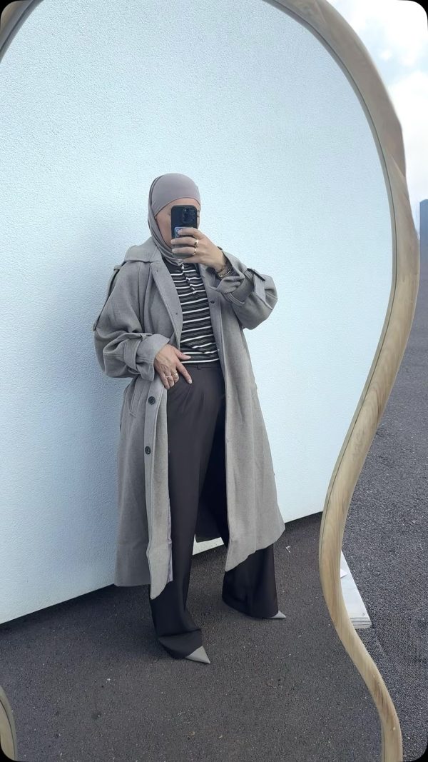 Manteau long taupe