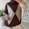 img_8282 PULL MOTIF LOSANGES – MAILLE DOUCE chocolat