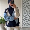 PULL MOTIF LOSANGES – MAILLE DOUCE bleu