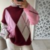 img_8301 PULL MOTIF LOSANGES – MAILLE DOUCE bordeaux