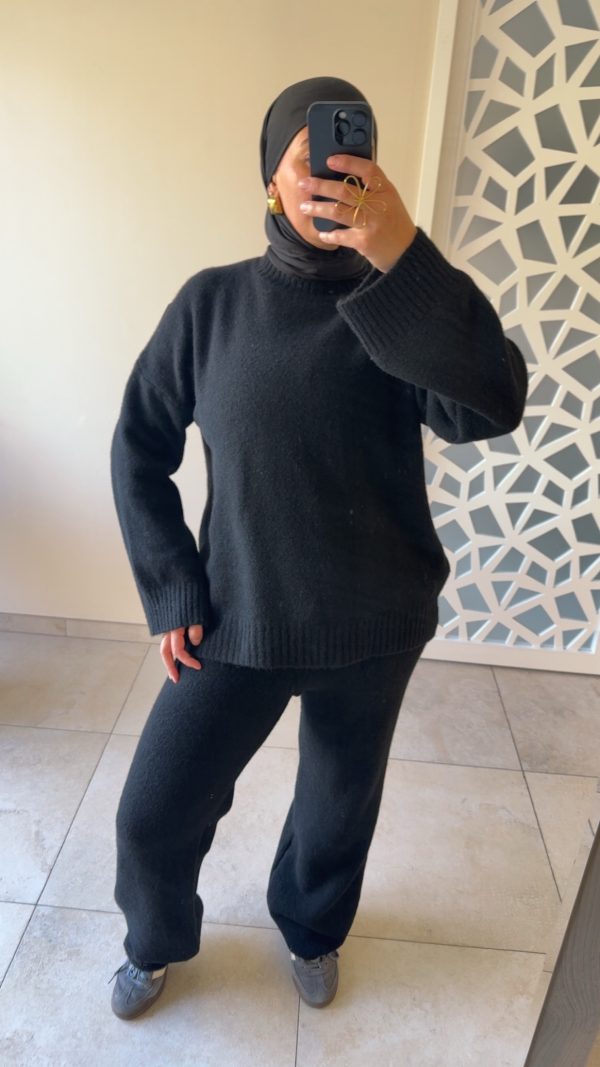 Ensemble Cocooning Dora– Maille Ultra Douce anthracite