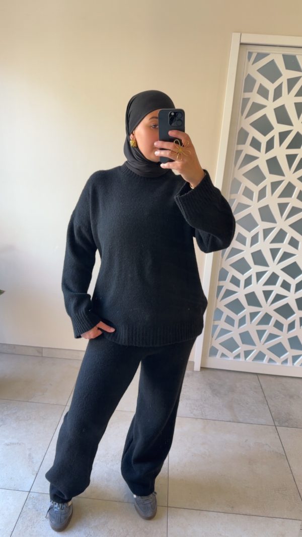 Ensemble Cocooning Dora– Maille Ultra Douce anthracite