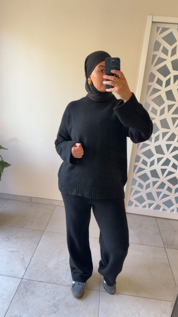 Ensemble Cocooning Dora– Maille Ultra Douce anthracite