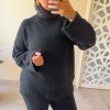 Ensemble Cocooning Dora– Maille Ultra Douce anthracite