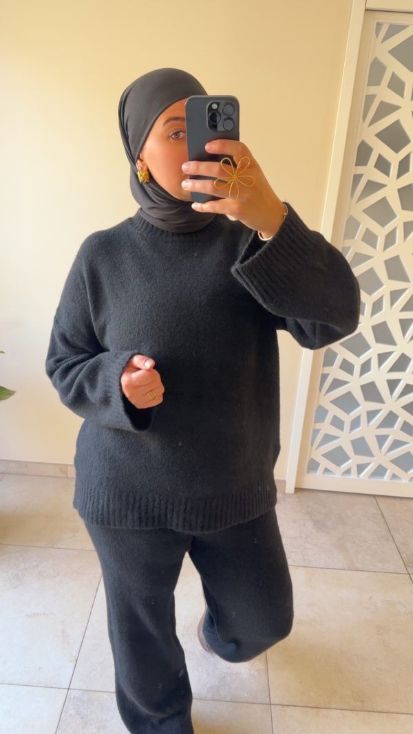 Ensemble Cocooning Dora– Maille Ultra Douce anthracite