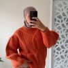 img_8465 Pull épais torsadé – Coupe oversize & maille chaude Orange
