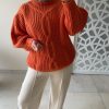 img_8475 Pull épais torsadé – Coupe oversize & maille chaude Orange
