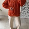 img_8482 Pull épais torsadé – Coupe oversize & maille chaude Orange