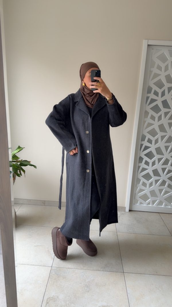 img_8561 Manteau Long 70% Laine – Coupe Élégante & Pressions Invisibles anthracite
