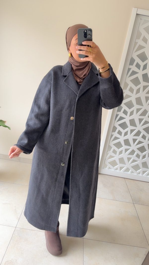 img_8565 Manteau Long 70% Laine – Coupe Élégante & Pressions Invisibles anthracite